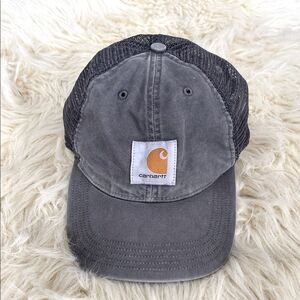 Carhartt Gray Sun Faded Hat Logo Patch Adjustable Curved Brim Unisex Street
